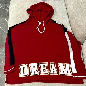 NO BO Burgundy Hoodie with 'DREAM' front & Dreamer top shoulder Graphic